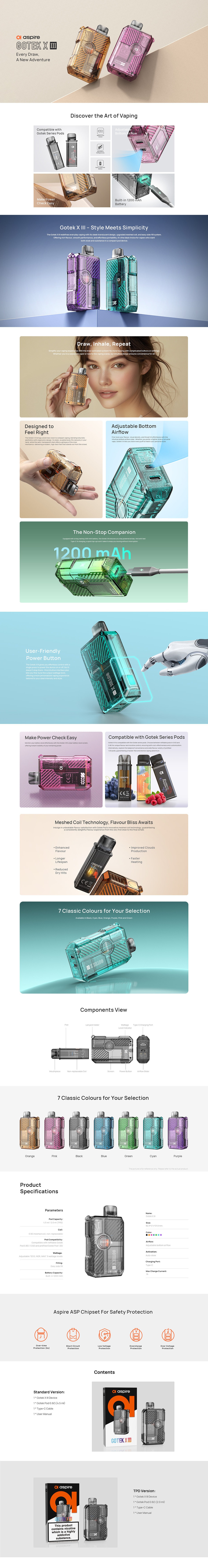 Aspire GoTek X III 1200mAh 2ml