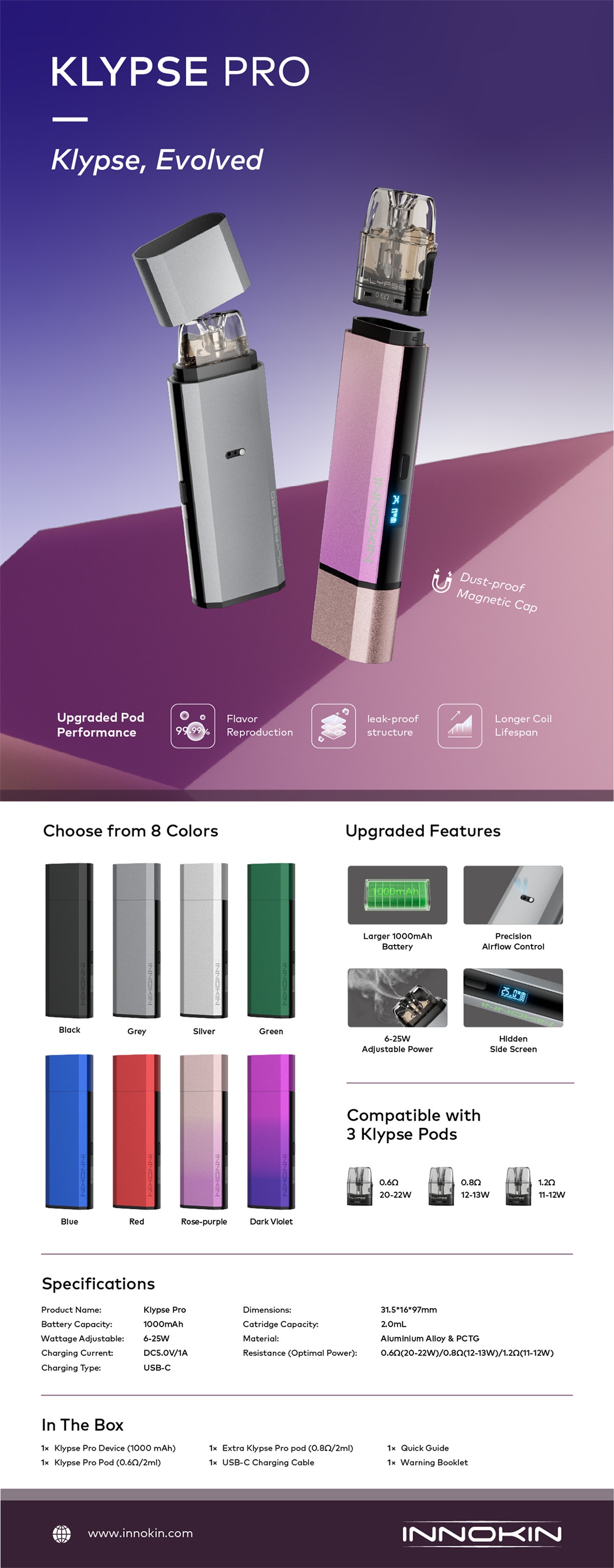 Innokin Klypse Pro Pod Kit 1000mAh 2ml