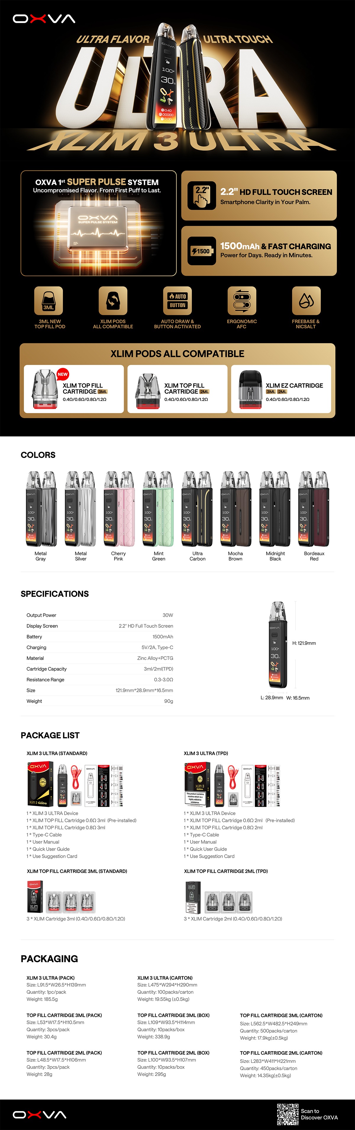OXVA Xlim 3 Ultra Pod Kit 1500mAh 2ml