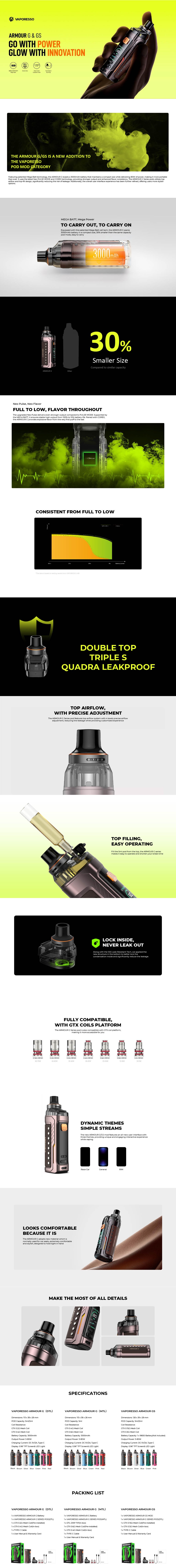 Vaporesso Armour G MTL Kit 80W 3000mAh 5ml